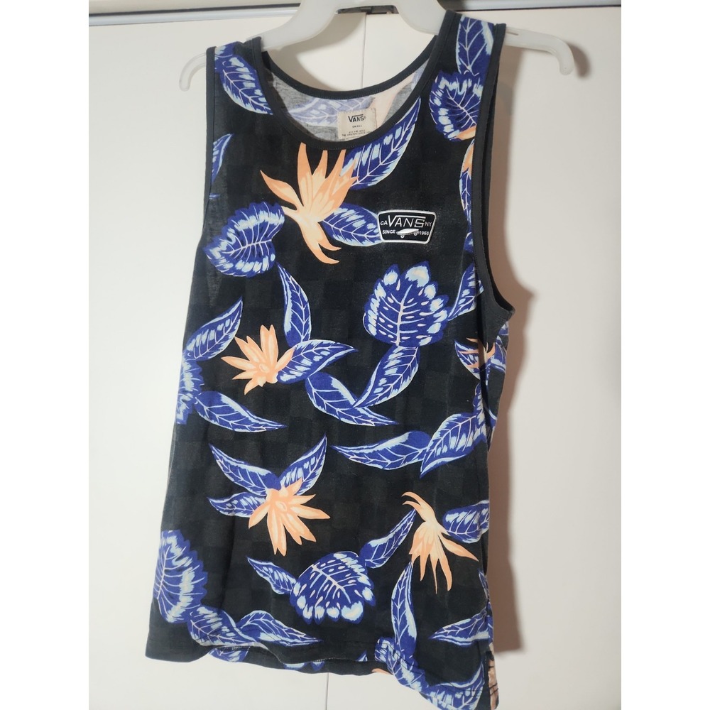 Mens (vintage Y2K) Vans Floral Tank top Small Hawaiian Tank Top
